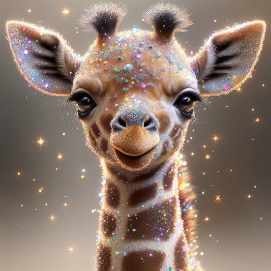 Bedazzled Baby Giraffe - Art Print