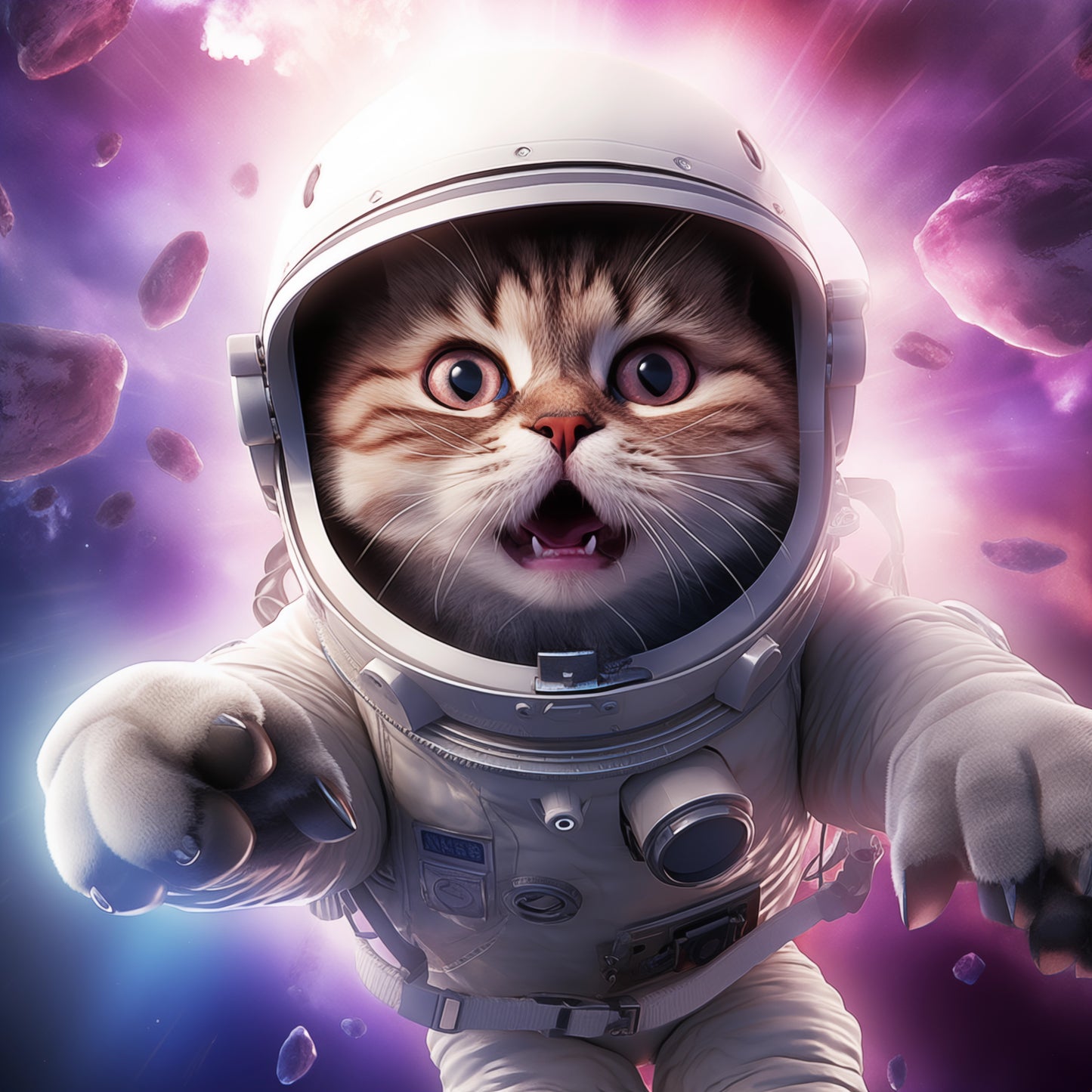 AstroCat's Cosmic Cat-tastrophe - Art Print