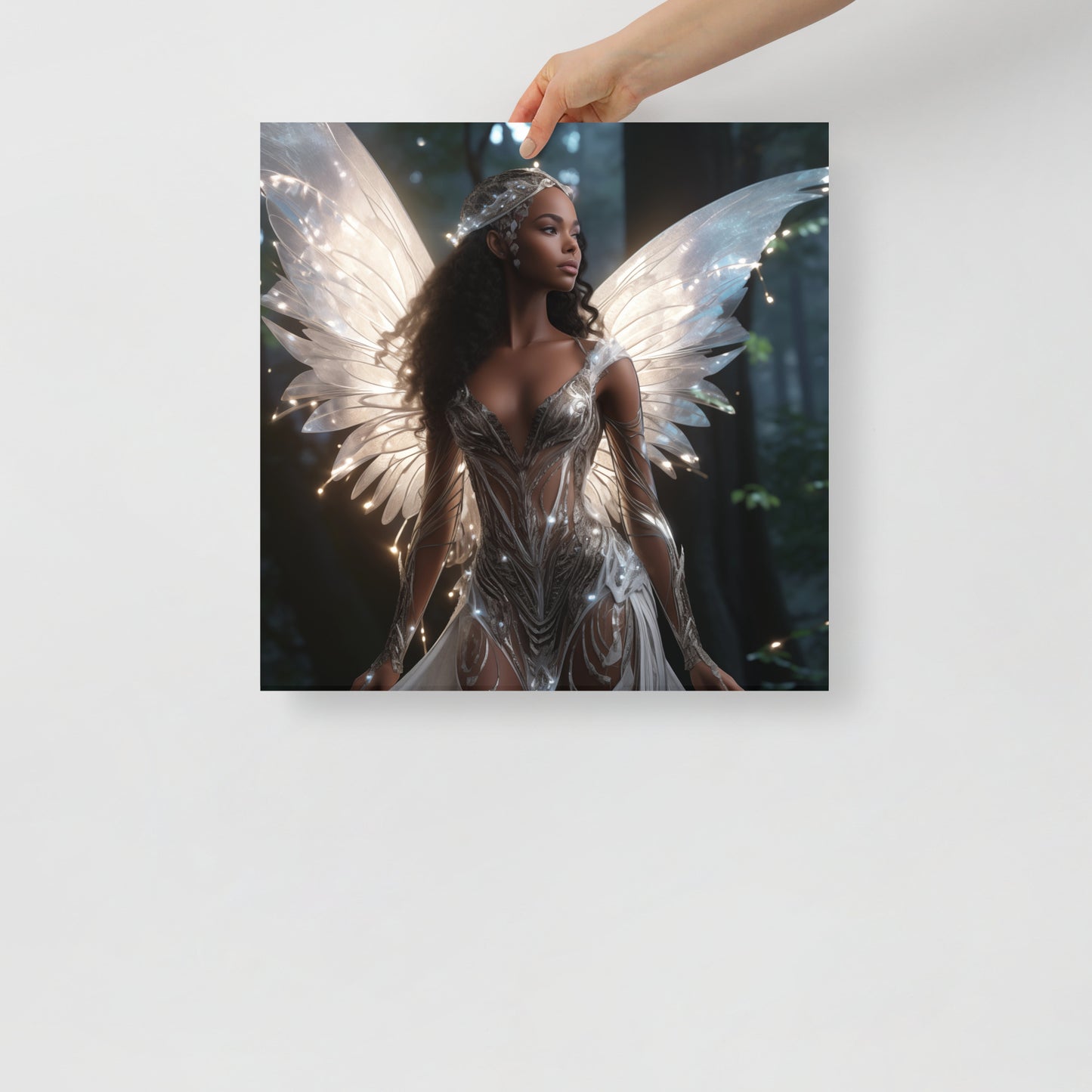 Silvery Forest Angel - Art Print