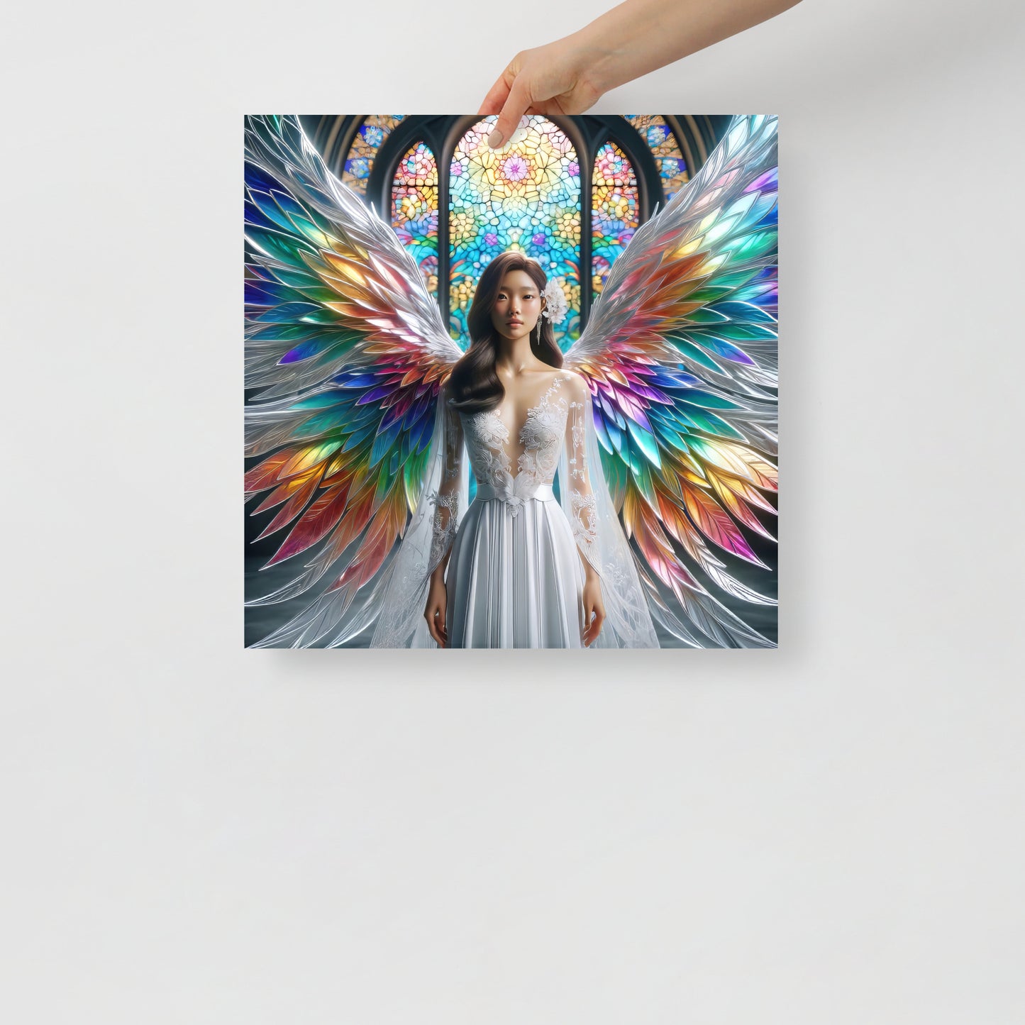 Angel Shining Like Stained Glass - Art Print