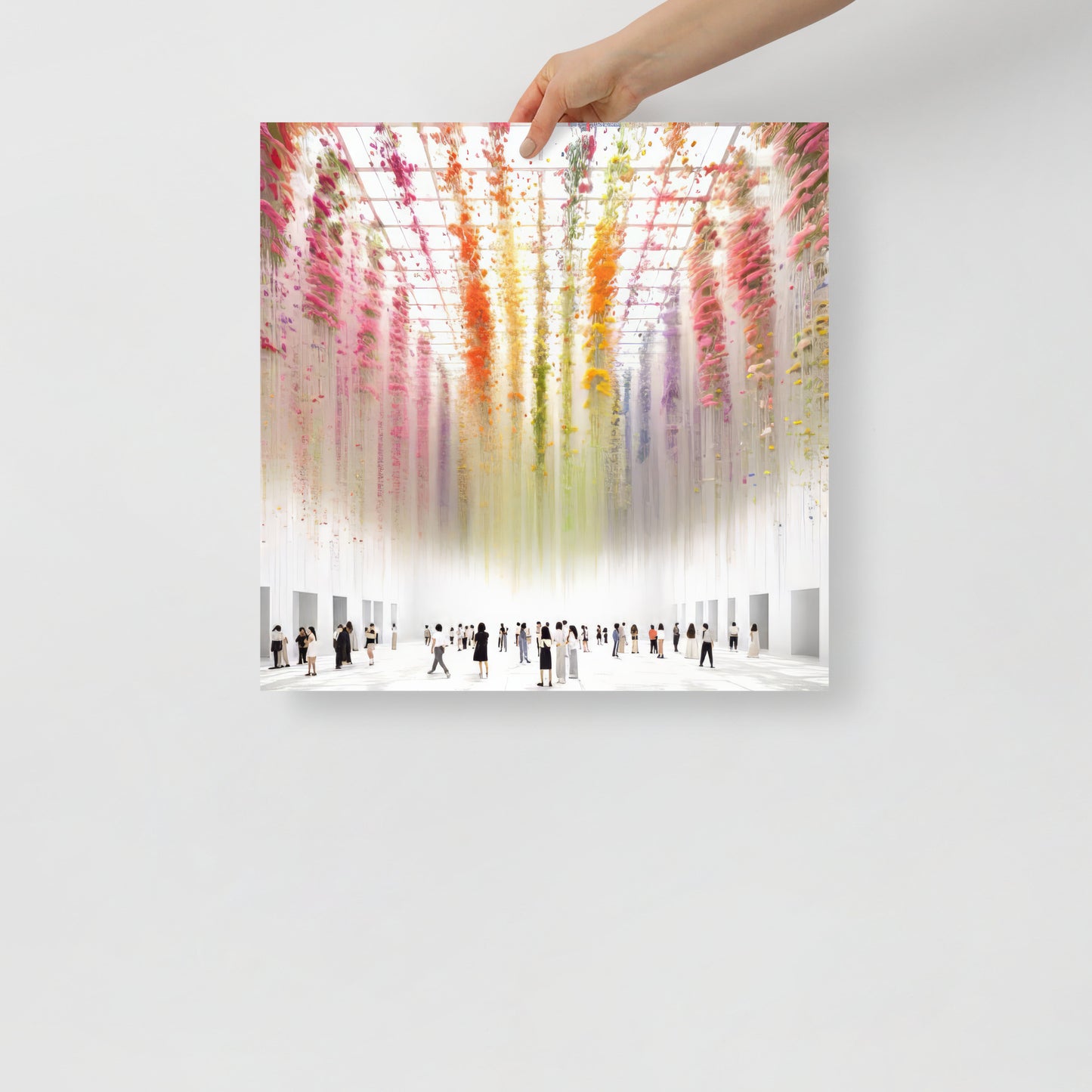 Raining Rainbow Flowers Installation - Art Print
