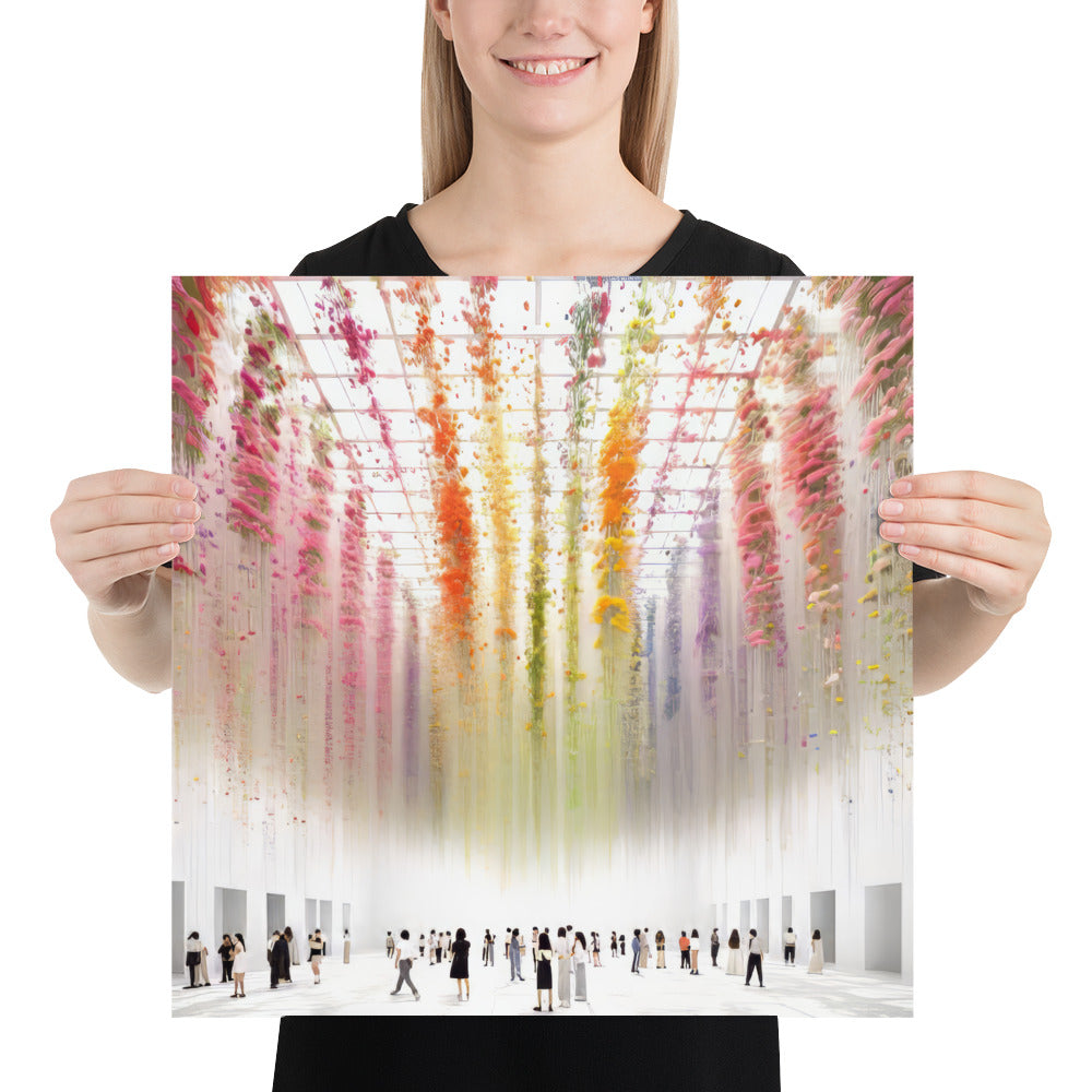 Raining Rainbow Flowers Installation - Art Print