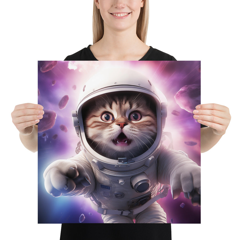 AstroCat's Cosmic Cat-tastrophe - Art Print